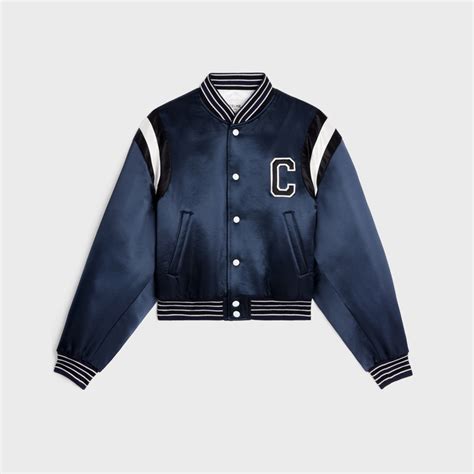 celine bomber jacket in thick satin